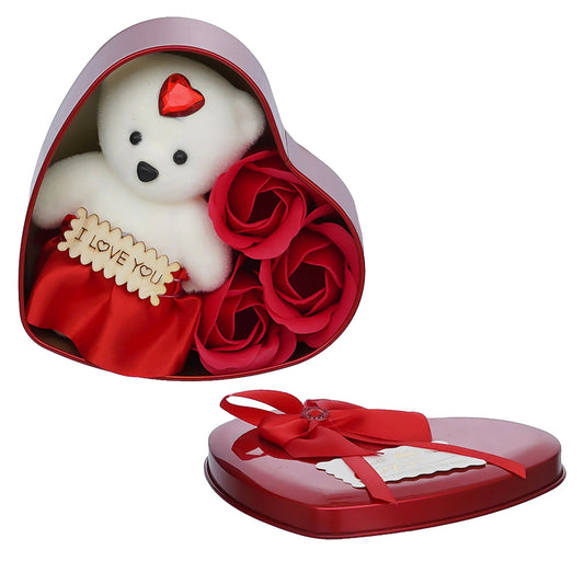 LeafBlu Red Heartbox Gift Set For Love Couple Valentine Gift (Pack of 1)