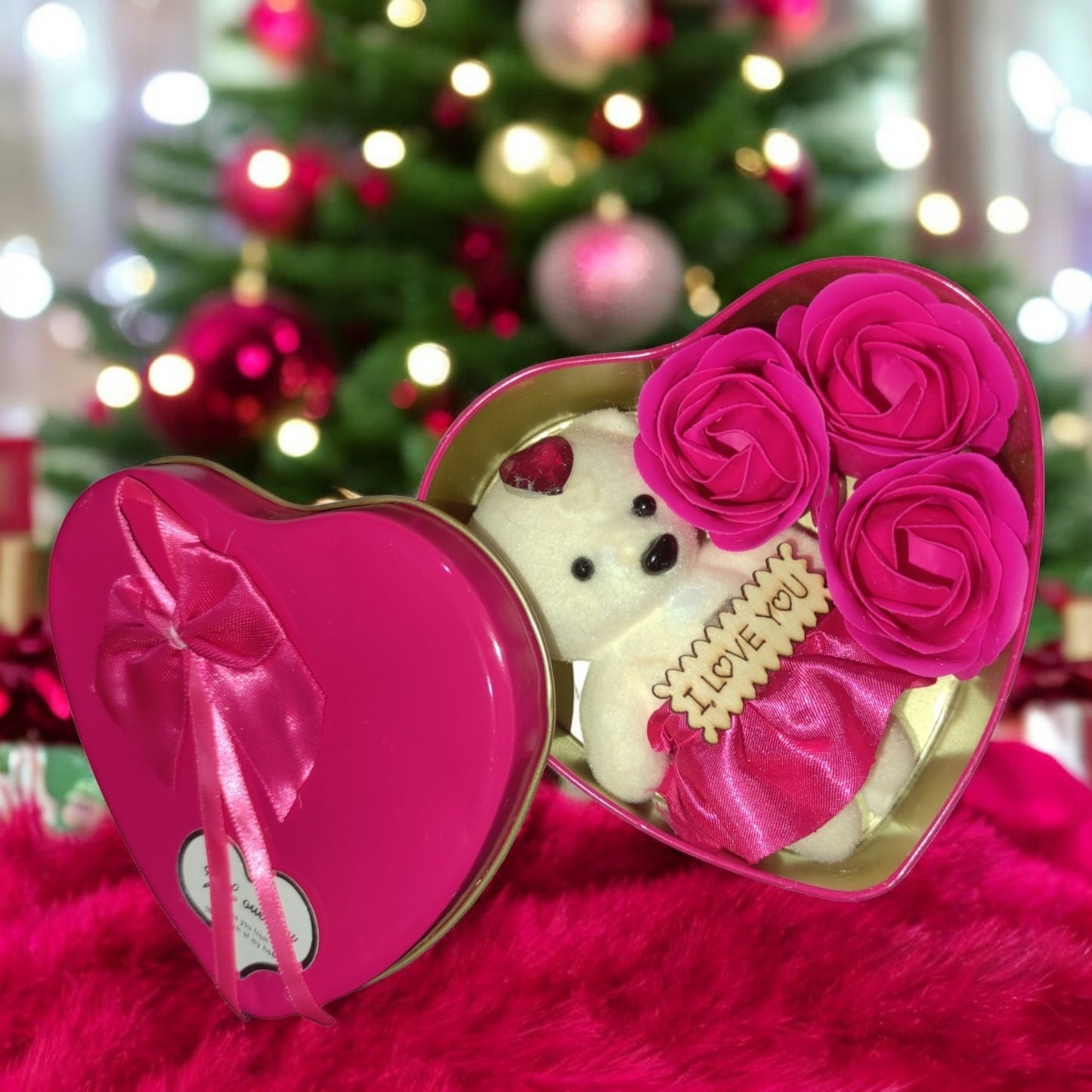 LeafBlu Red Heartbox Gift Set For Love Couple Valentine Gift