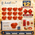 LeafBlu Water Sensor LED Diya Pack of 12 with Roli Moli Chawal Gift Pack | Flameless Water Sensor Diya | Reusable & Eco-Friendly LED Diyas for Pooja, Diwali & Festive Decoration