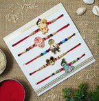 LeafBlu Cute Kids Rakhi Combo (Pack of 5) | Designer Metal Rakhi Collection