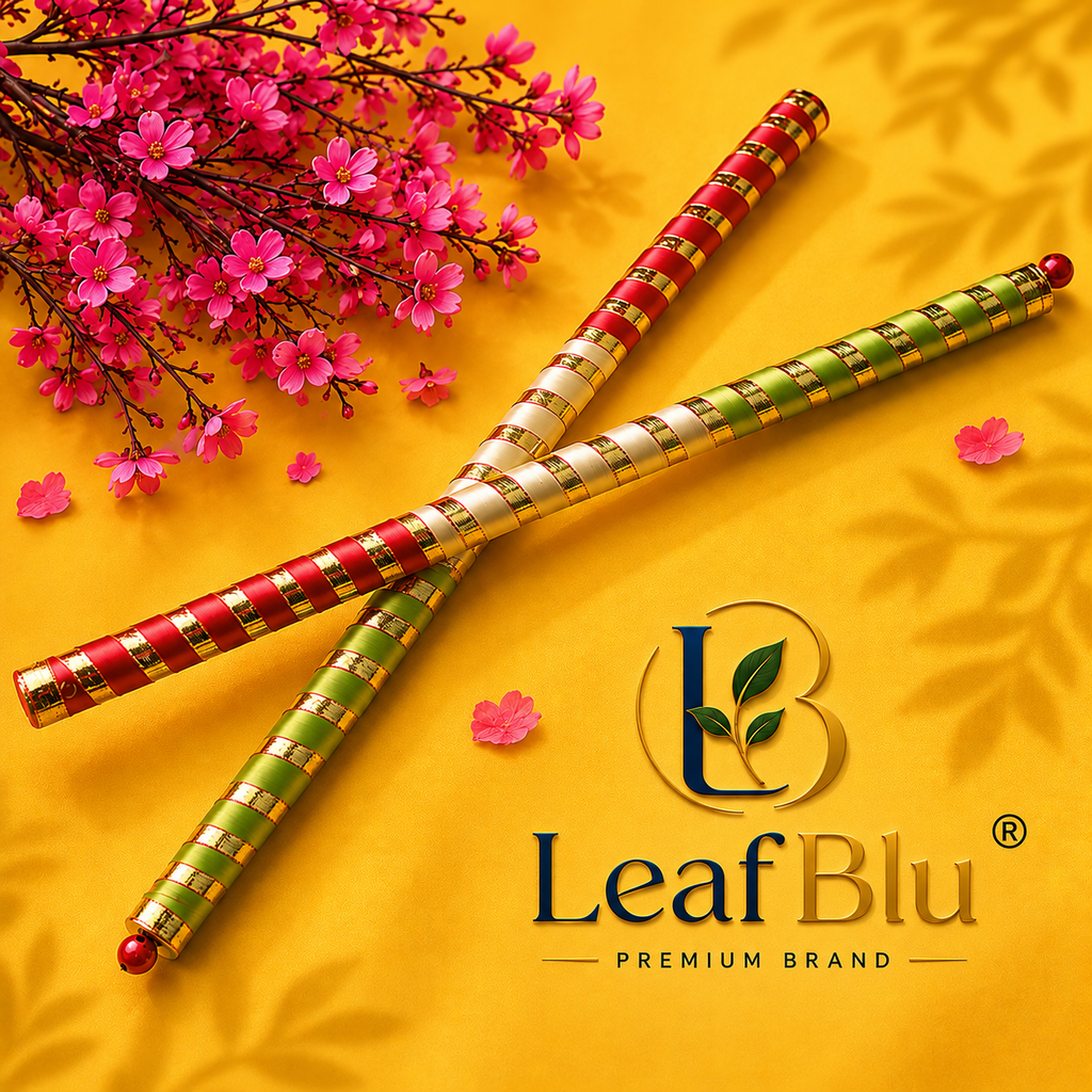 LeafBlu Premium Festive Dandiya Sticks | Stylish Garba Dandiya Set