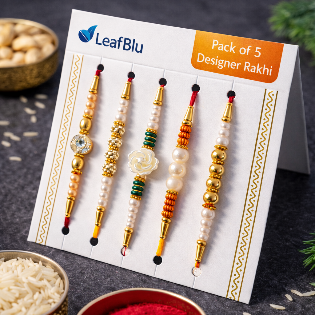 LeafBlu Festive Rakhi Set (Pack of 10) for Brother | Premium Bhai Rakhi Combo