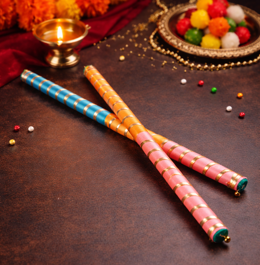LeafBlu Luxury Garba Dandiya Sticks – Premium Decorative Dandiya Set for Navratri