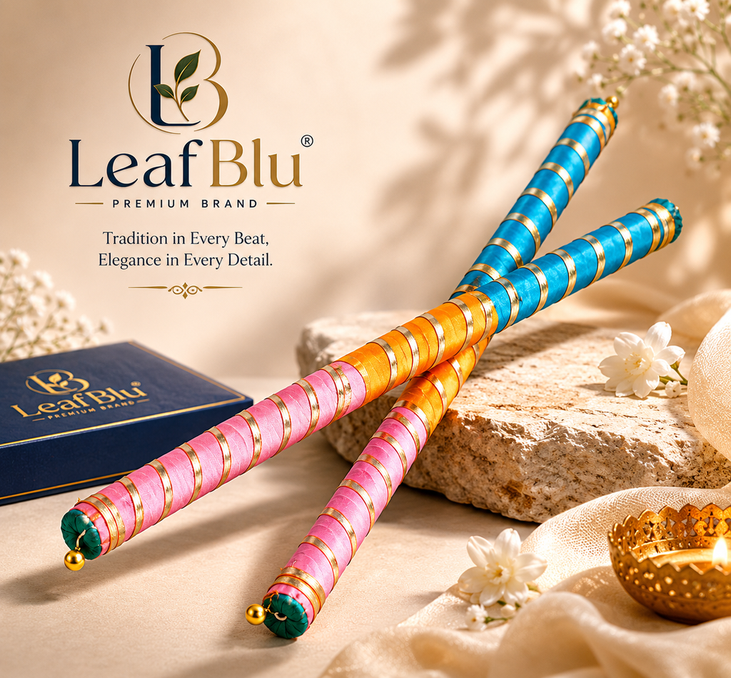 LeafBlu Handmade Navratri Dandiya Sticks | Premium Garba Dandiya Set
