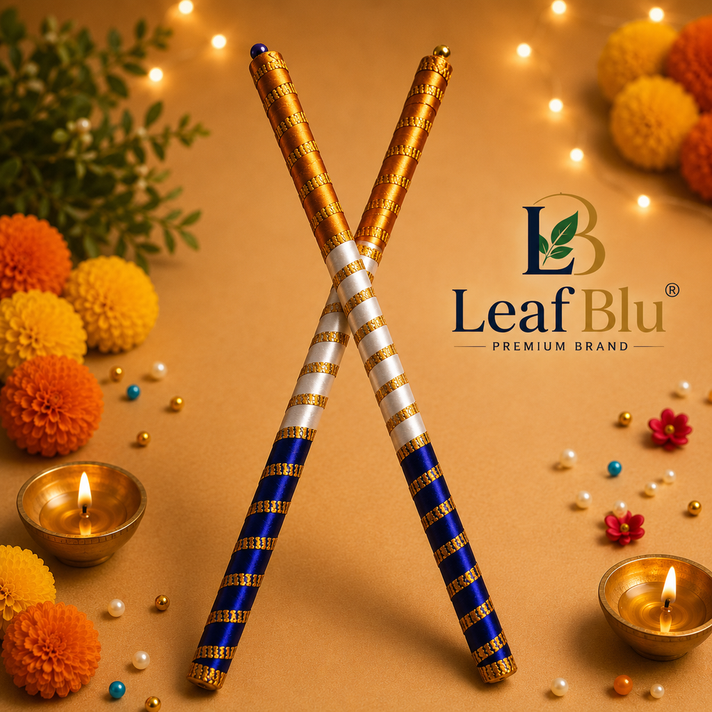 LeafBlu Decorative Dandiya Sticks for Garba & Navratri | Festive Dandiya Set