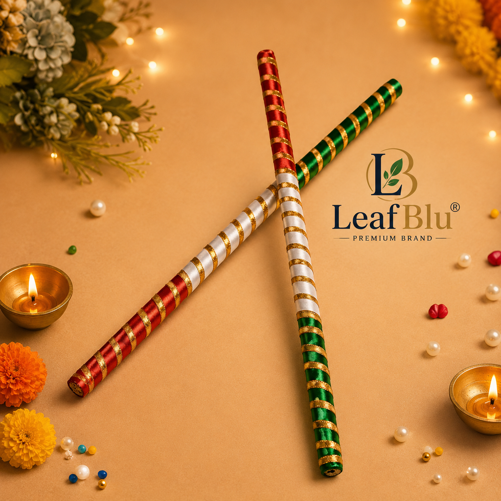 LeafBlu Festive Dandiya Sticks | Premium Decorative Garba Dandiya for Navratri