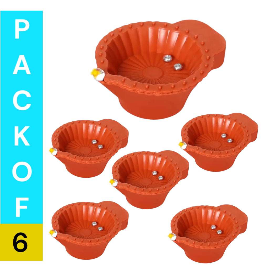 LeafBlu Water Sensor Reusable Led Diya for Home/ Diwali/ Festival Decoration Light Diya Plastic