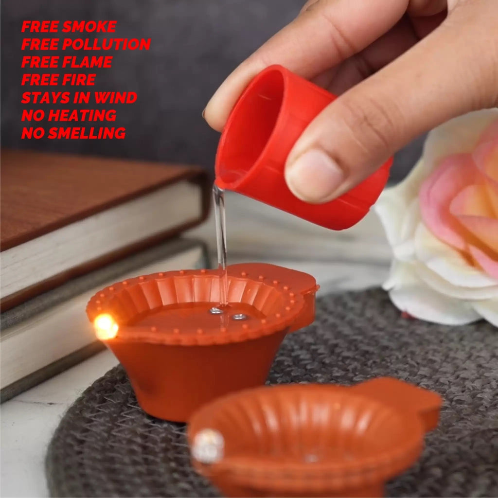 LeafBlu Water Sensor Reusable Led Diya for Home/ Diwali/ Festival Decoration Light Diya Plastic