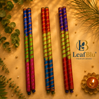 LeafBlu Festive Dandiya Sticks (Pack of 3 Pair) | Stylish Navratri Garba Set