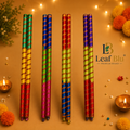 LeafBlu Wooden Decorative Dandiya Sticks for Navratri | (Pack of 4 Pairs)