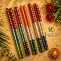 LeafBlu Premium Festive Dandiya Set | Garba Dandiya Sticks (Pack of 5 Pair)