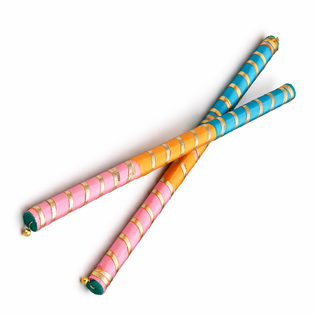 LeafBlu Decorative Navratri Dandiya Sticks – Elegant Garba Dandiya Set
