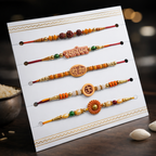 LeafBlu Traditional & Designer Rakhi Set (Pack of 10) | Premium Rakhi for Brother