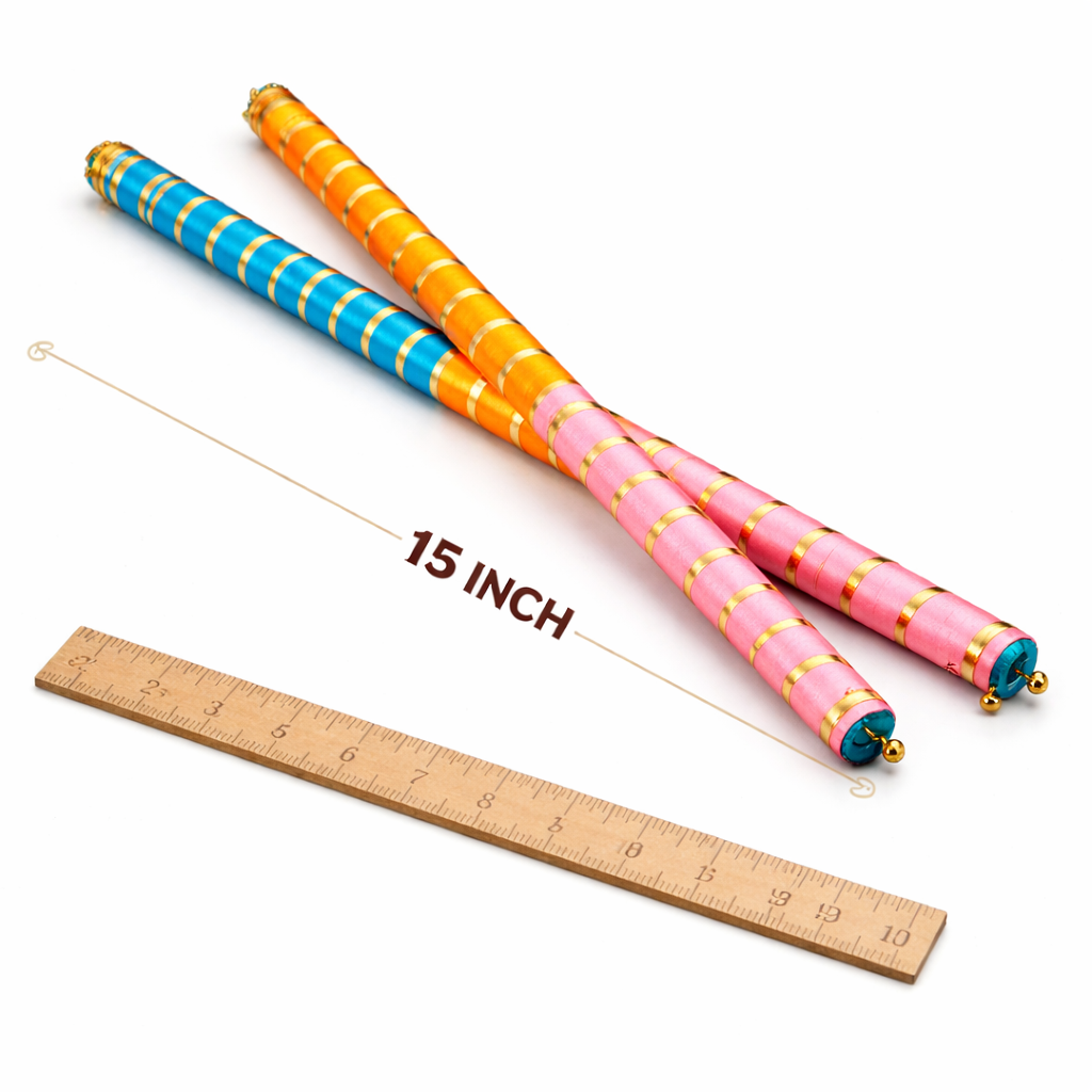 LeafBlu Decorative Dandiya Sticks for Garba & Navratri | Festive Dandiya Set