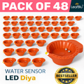 LeafBlu Smart Water Sensor LED Diyas (Pack of 48) | Flameless, Eco-Friendly & Reusable Decorative Lights for Diwali, Pooja & Home Décor