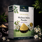 LeafBlu Multani Mitti Powder 200g (Jasmine Flavour) | 100% Natural Bentonite Clay for Face & Hair | Oil Control, Acne Care, Deep Cleansing & Skin Brightening | (Pack of 1)