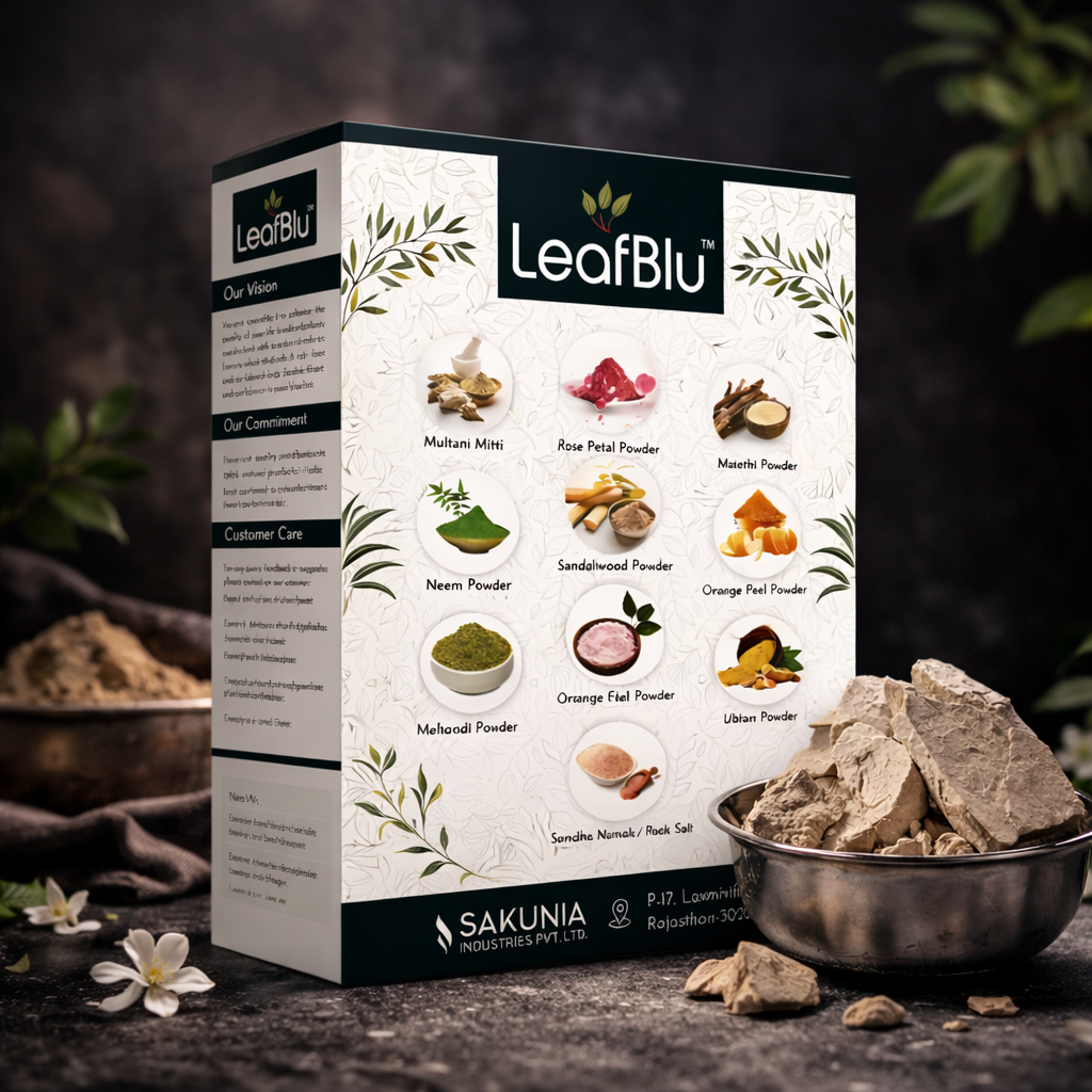 LeafBlu Multani Mitti Powder 200g (Jasmine Flavour) | 100% Natural Bentonite Clay for Face & Hair | Oil Control, Acne Care, Deep Cleansing & Skin Brightening | (Pack of 1)