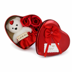 LeafBlu Premium Heart Shape Teddy Gift Box with Red Roses & I Love You Message | Romantic Love Gift Set for Girlfriend, Boyfriend, Anniversary, Valentine, Birthday (Pack of 1)