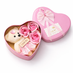 LeafBlu Premium Heart Shape Teddy Gift Box with Pink Roses & I Love You Message | Romantic Love Gift Set for Girlfriend, Anniversary, Birthday (Pack of 1)