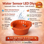 LeafBlu Smart LED Water Sensor Diyas (Pack of 6) | Flameless, Eco-Friendly & Reusable Lights for Festive Decor & Pooja