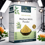 LeafBlu Multani Mitti Powder 200g (Bentonite Clay) for Face & Hair | 100% Natural & Pure | Oil Control, Acne Care, Deep Cleansing & Skin Brightening | Herbal Face Pack Powder (Pack of 1)