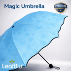 LeafBlu Magic Umbrella for Women & Girls | Waterproof & Windproof Folding Umbrella | Lightweight Compact Travel Umbrella | UV Protection Rain Umbrella | Premium Quality Portable Umbrella (Blue) Pack of 1
