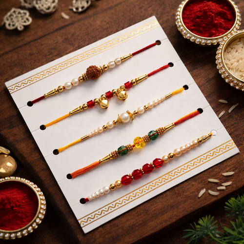 LeafBlu Designer Rakhi (Pack of 10) | Fancy & Traditional Rakhi Set for Brother