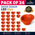 LeafBlu Smart Water Sensor LED Diyas (Pack of 24) | Flameless, Eco-Friendly & Reusable Decorative Lights for Diwali, Pooja & Home Décor