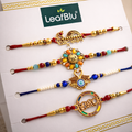 LeafBlu Premium Bhai Rakhi Set (Pack of 5)| Raksha Bandhan Designer Collection