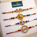 LeafBlu Premium Bhai Rakhi Set (Pack of 5)| Raksha Bandhan Designer Collection