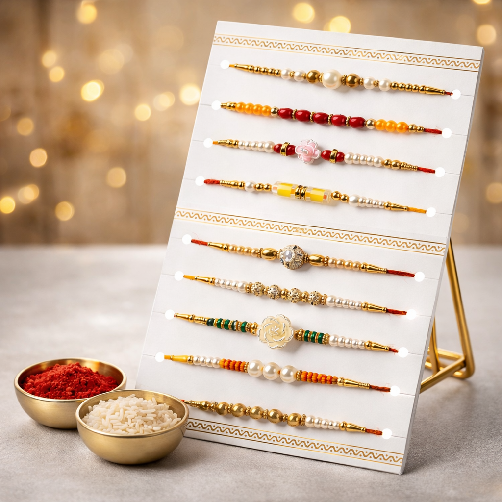 LeafBlu Festive Rakhi Set (Pack of 10) for Brother | Premium Bhai Rakhi Combo