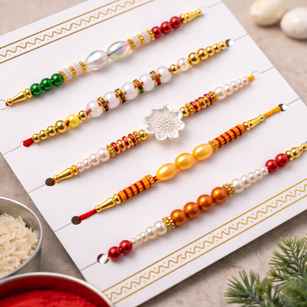 LeafBlu Fancy Rakhi Combo Pack of 5 | Premium Rakhi Collection for Raksha Bandhan