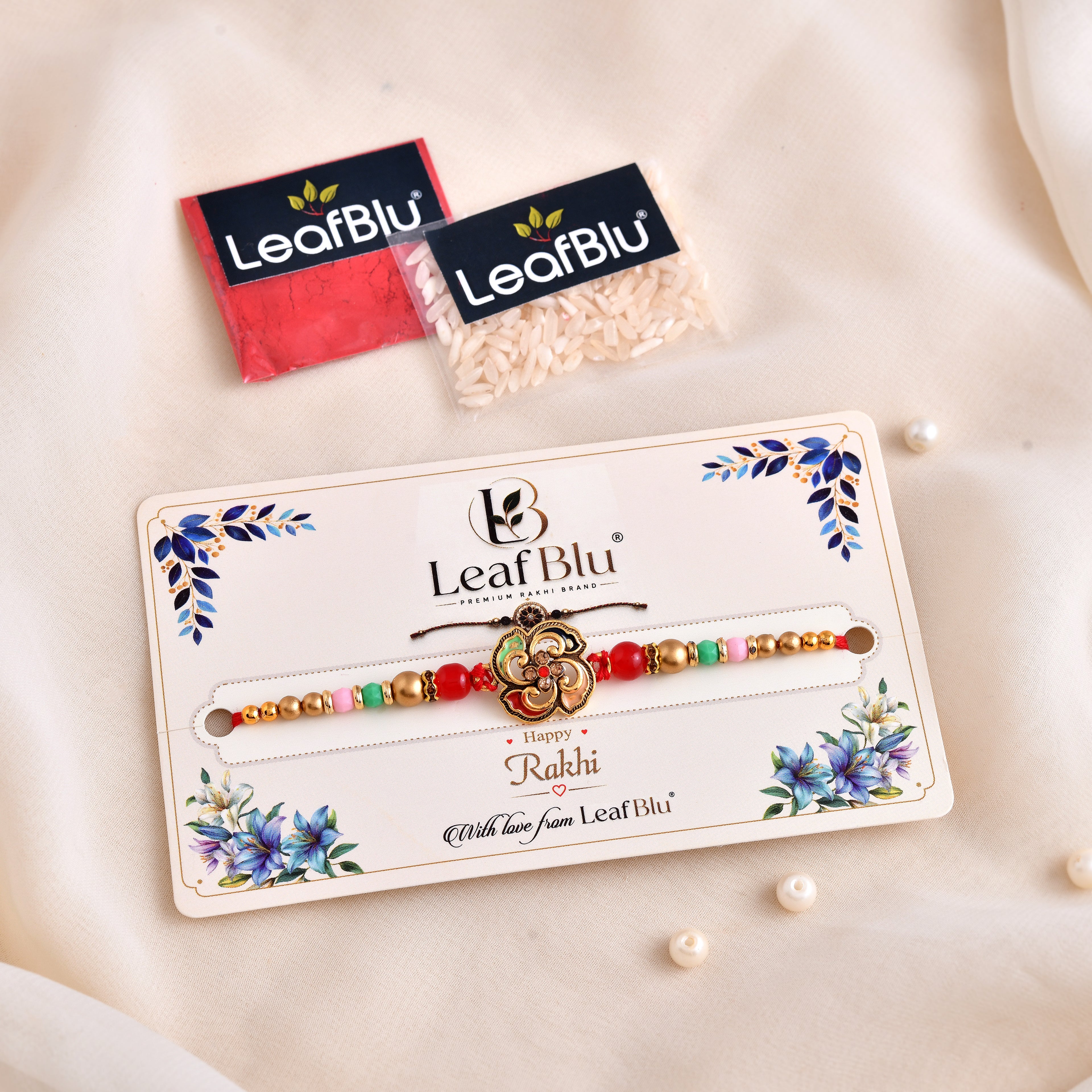 LeafBlu Fancy Designer Rakhi Pack of 1 | Premium Bhai Rakhi for Raksha Bandhan (Pack of 1)