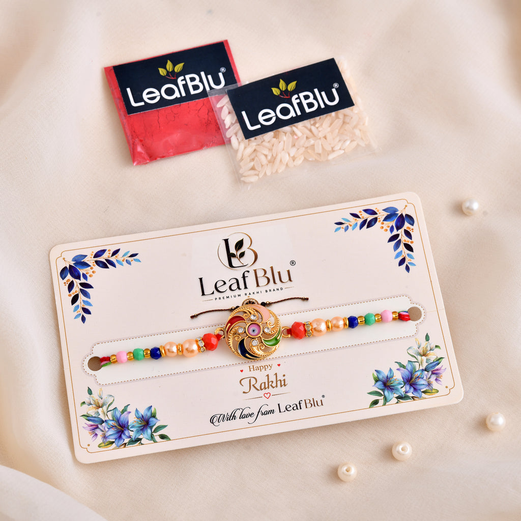 LeafBlu Premium Designer Rakhi for Brother | Elegant Raksha Bandhan Rakhi Pack of 1