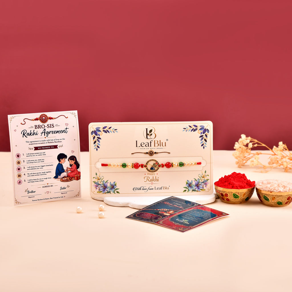LeafBlu Premium Traditional Rakhi for Brother | Elegant Designer Rakhi (Pack of 1)