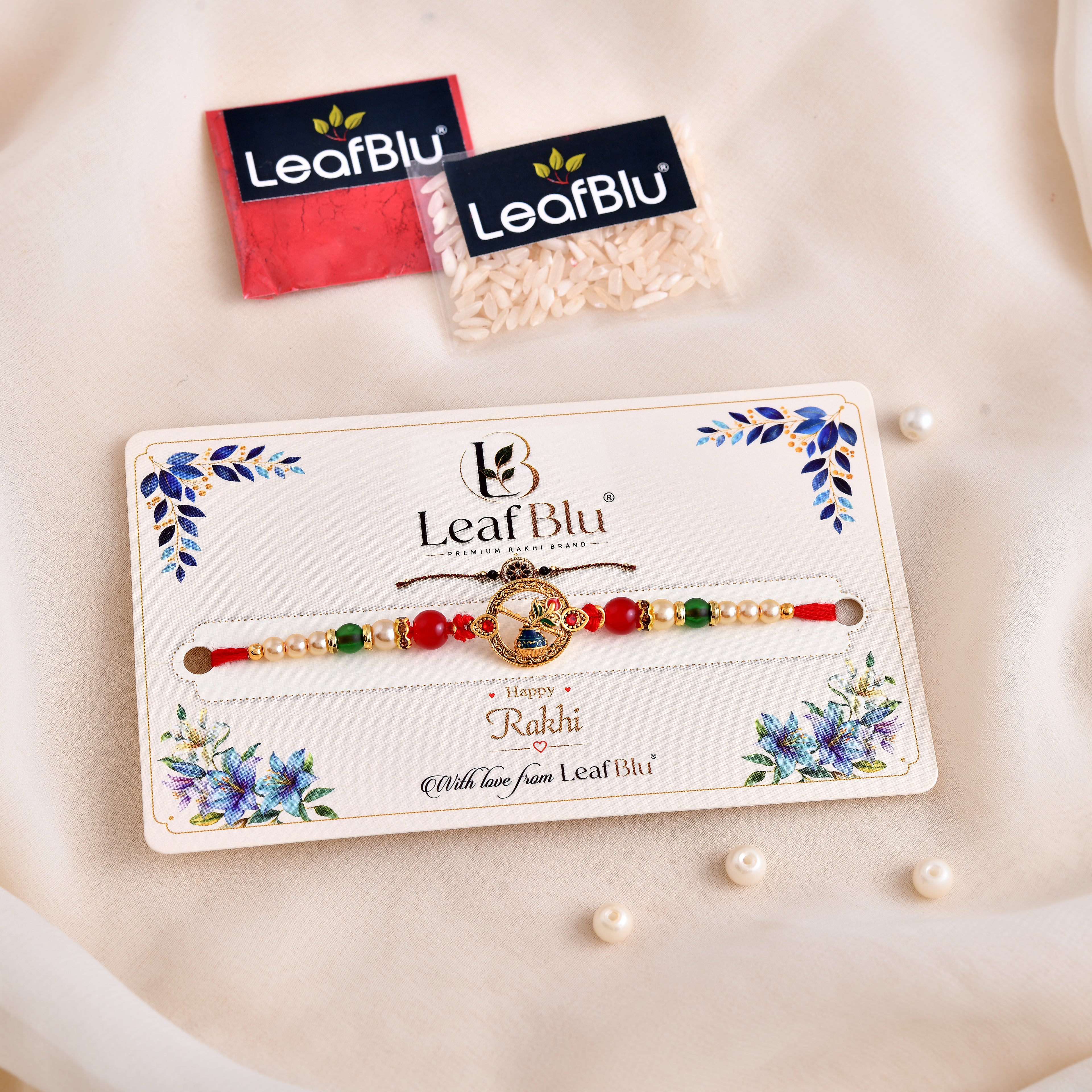 LeafBlu Premium Traditional Rakhi for Brother | Elegant Designer Rakhi (Pack of 1)