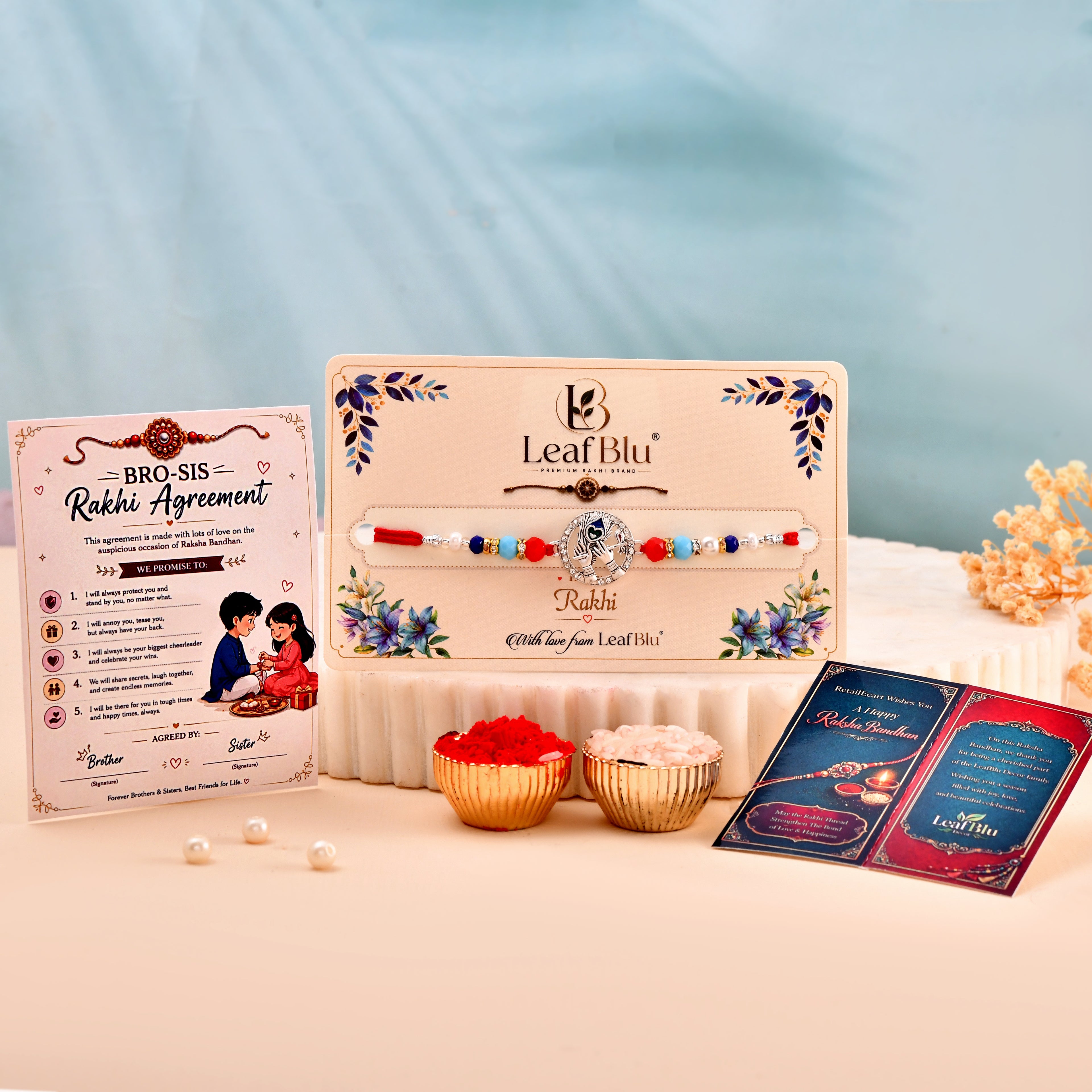 LeafBlu Premium Designer Rakhi for Brother | Elegant Raksha Bandhan Rakhi Pack of 1