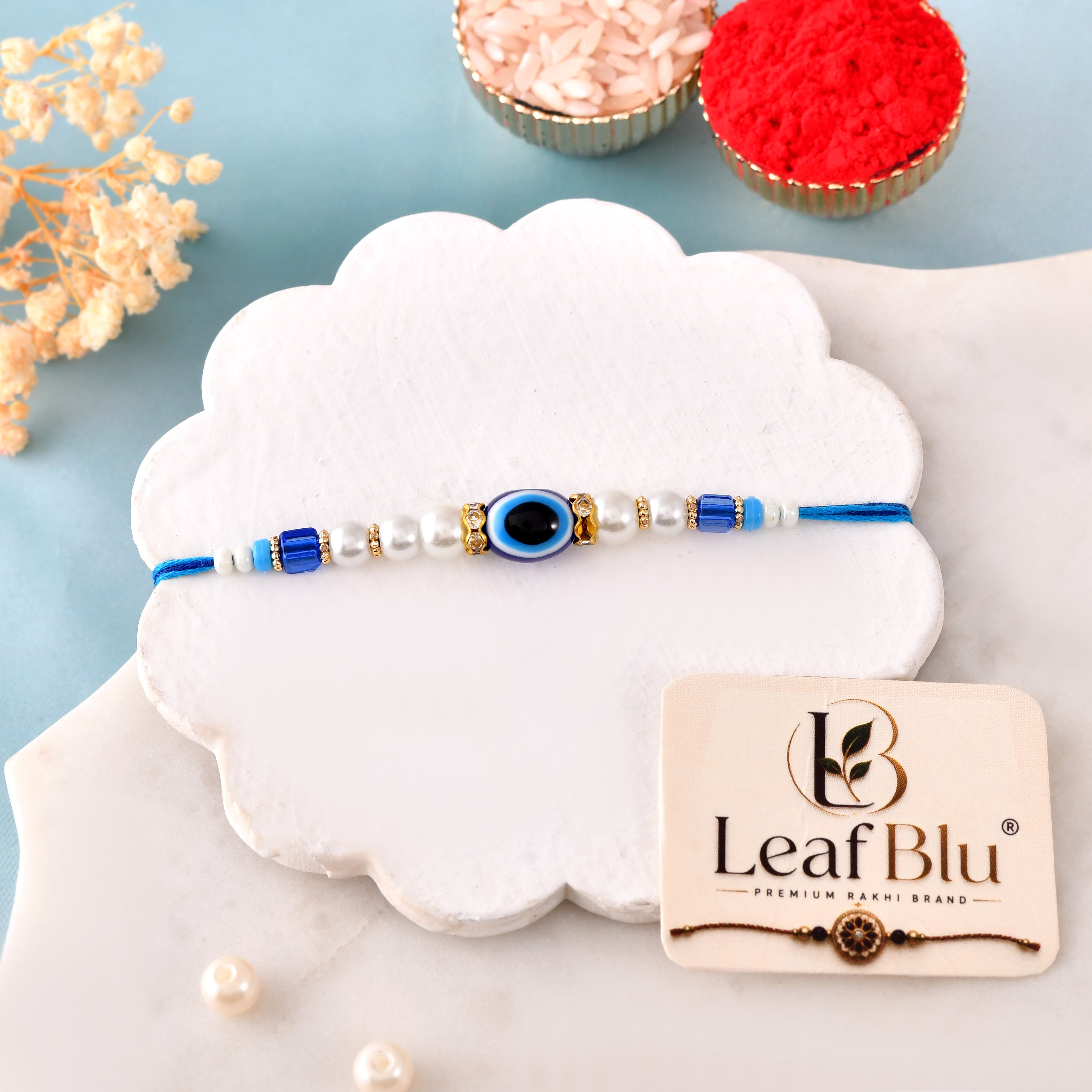 LeafBlu Classic Evil Eye Rakhi | Premium Bhai Rakhi for Raksha Bandhan (Pack of 1)