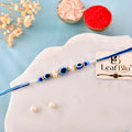 LeafBlu Luxury Triple Evil Eye Rakhi | Premium Festive Rakhi for Brother (pack of 1)