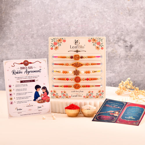 LeafBlu Divine Rakhi Combo (Pack of 5) | Premium Religious Rakhi Set for Brother