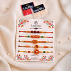 LeafBlu Bhai Rakhi Set (Pack of 5) | Premium Traditional Rakhi Collection