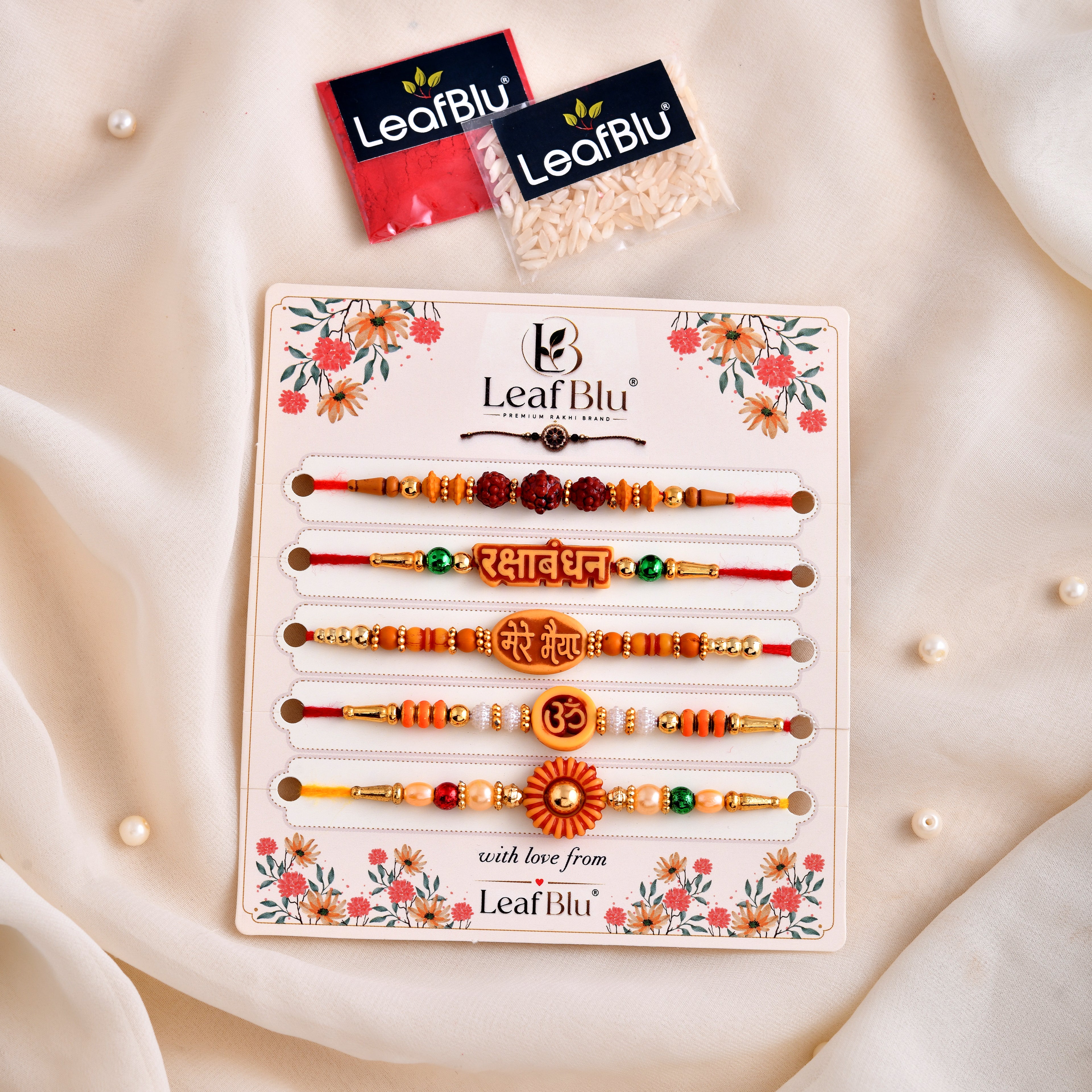 LeafBlu Bhai Rakhi Set (Pack of 5) | Premium Traditional Rakhi Collection
