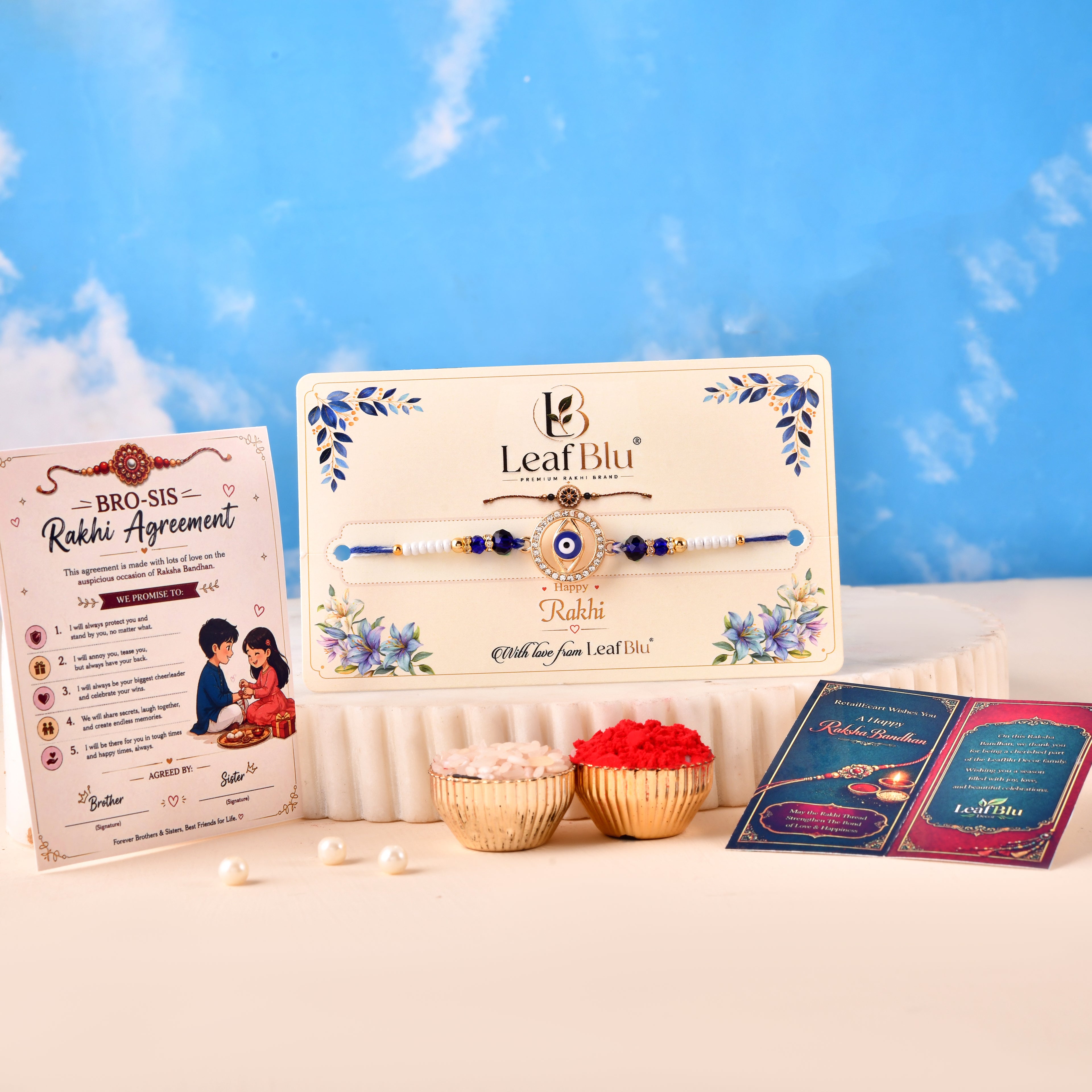 LeafBlu Premium Evil Eye Rakhi for Brother | Designer Rakhi ( Pack of 1 )