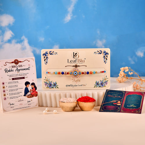 LeafBlu Blue Evil Eye Rakhi | Stylish Raksha Bandhan Rakhi