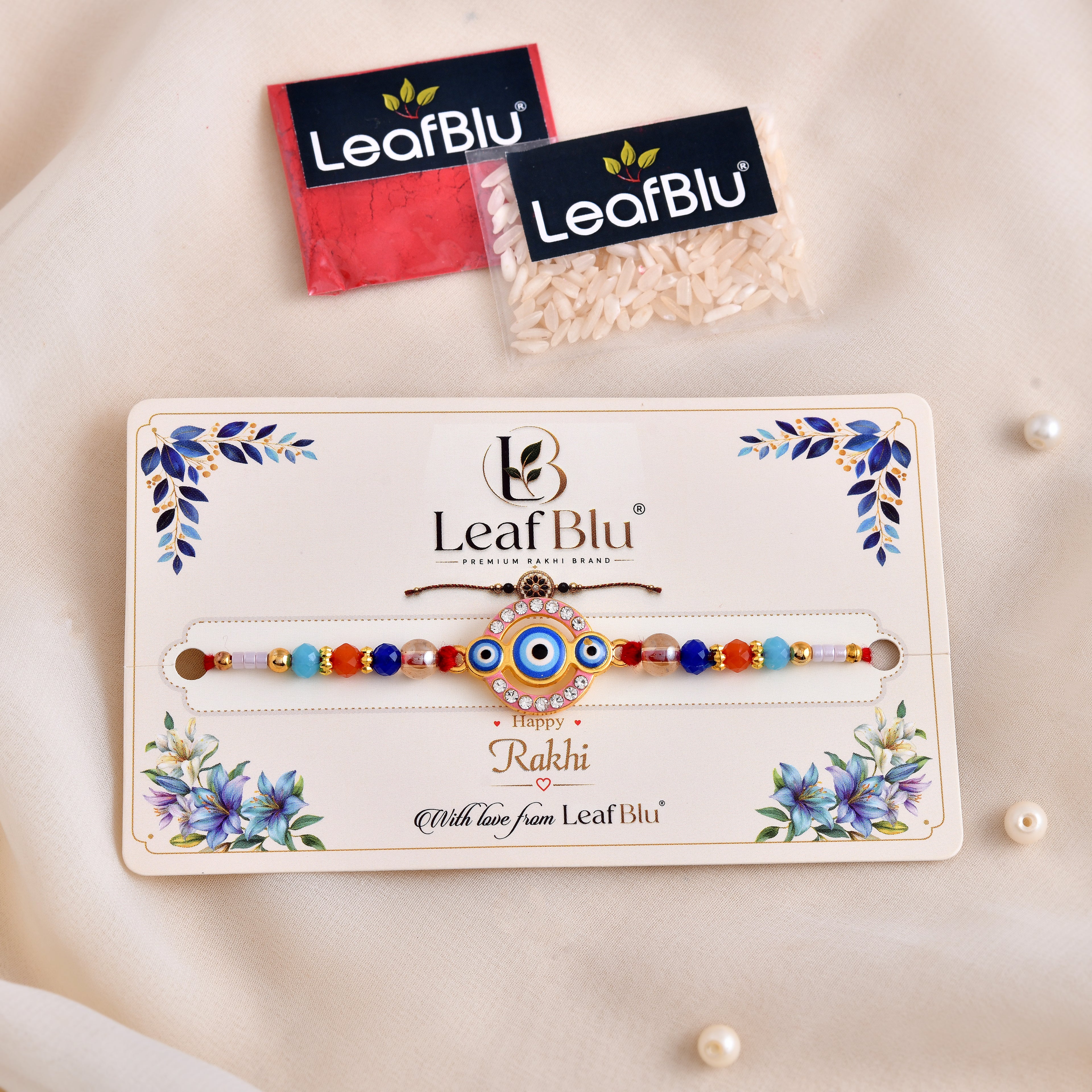 LeafBlu Blue Evil Eye Rakhi | Stylish Raksha Bandhan Rakhi