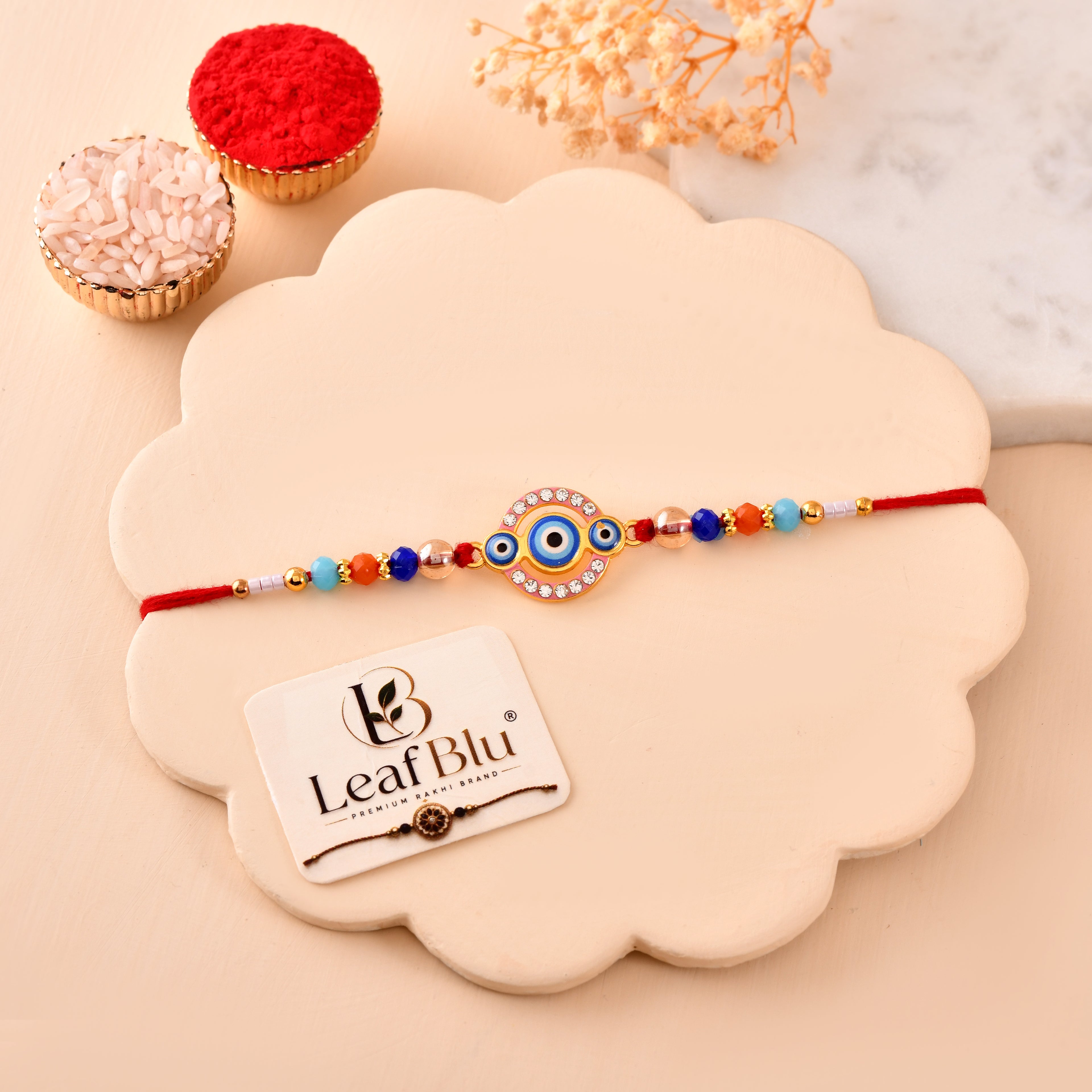 LeafBlu Blue Evil Eye Rakhi | Stylish Raksha Bandhan Rakhi