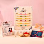 LeafBlu Designer Rakhi Set for Brother | Pack of 6 Colorful Rakhis