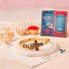 LeafBlu Mahakal Bracelet Kada for Men | Gold Finish Spiritual Bracelet (Pack of 1)