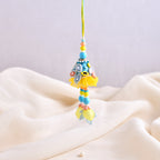 LeafBlu Premium Yellow Designer Lumba Rakhi for Bhabhi | Handmade Tassel Rakhi with Beads & Pearls