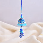 LeafBlu Premium Blue Lumba Rakhi for Bhabhi | Designer Tassel Rakhi with Pearl & Beads for Raksha Bandhan